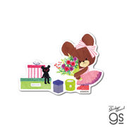 くまのがっこう ダイカットステッカー プレゼントフォーミー02 イラスト アート くま 絵本 グッズ KMG114