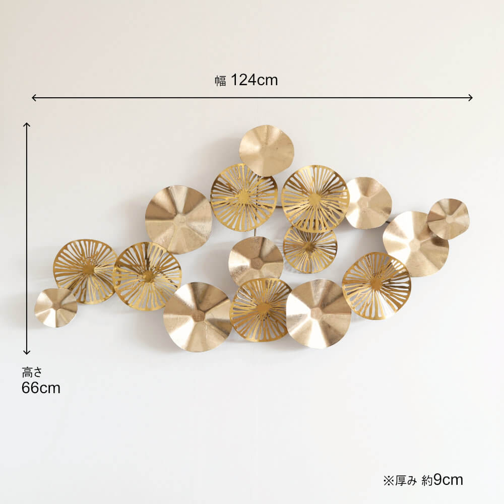 壁飾り　金色　金属製 別途送料】 【直送可】【大型商品A】ウォールアート 壁飾り ゴールド