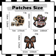 布パッチ刺繍ホットスポットクロスボーダーtemuアイロンホットメルトシュニール刺繍パッチヒョウ柄リボ