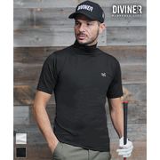 【2025年春の新作】ストレッチ ロゴプリント 半袖モックネックT Tシャツ／DIVINER GOLF