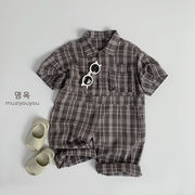 2025春夏子供服 カジュアル系 シンプル ロンパース 韓国風 連体服 サロペット 男女兼用 [80~130cm]