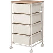 キャンバスチェスト4段/　チェスト　タンス　衣類収納　収納棚　引き出し　収納ケース