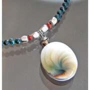 シェル + マラカイト　ネックレス