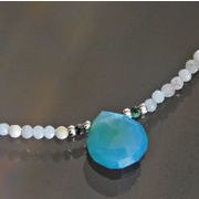 シーブルーカルセドニー + アマゾナイト　ネックレス