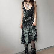 2025春夏新作 女 レディース 袖なし ロング ワンピース 台型スカート