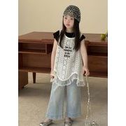 2025新作 キッズ韓国風　ベビー服 　レースベストワンピース　YYGZ　90－150CM