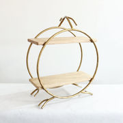 【直送可】アイアン＆ウッド2段シェルフ　ディスプレイシェルフ　飾り棚　和モダン