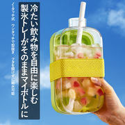 アイストレー ワンプッシュ脱氷 製氷トレーと水筒が一体化 アウトドア用保冷ボトル