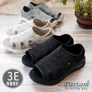 【2025年春夏/再入荷】PARTAM スポーツサンダル 靴 軽量 エアソール 3e ストレッチニット 3e