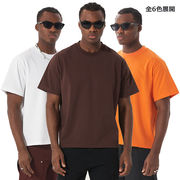 メンズ Fitスタイル 無地 アメカジ 半袖Tシャツ トップス ロップショルダー ストリート系 春夏★全6色