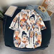 トップス シャツ カジュアルシャツ 半袖 メンズシャツ プリント