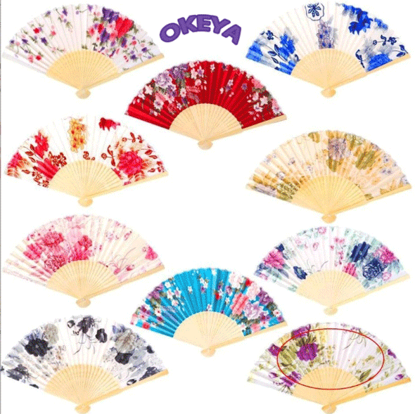 扇子 21CM 雑貨 絹布製品 センス 花柄 可愛い 舞扇子 花火大会 暑さ対策 19色展開