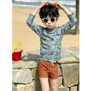 2025夏新作   男の子 長袖 2点セット 水泳服砂浜 海水着 温泉用 子供用水着  日焼け止め 90-140cm
