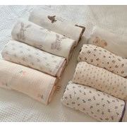 ドット 動物柄 綿100％ 二重ガーゼ ベビーブランケット 多機能おくるみ