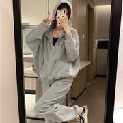【春新作】韓国風レディース服　春　ゆったり 　シンプル　カジュアル　きれいめ　セットアップ