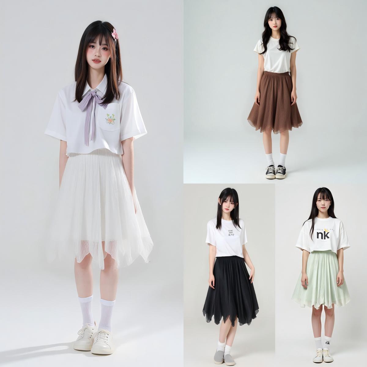 2025春夏レディース服 シンプル ゆったり ロングスカート 韓国風