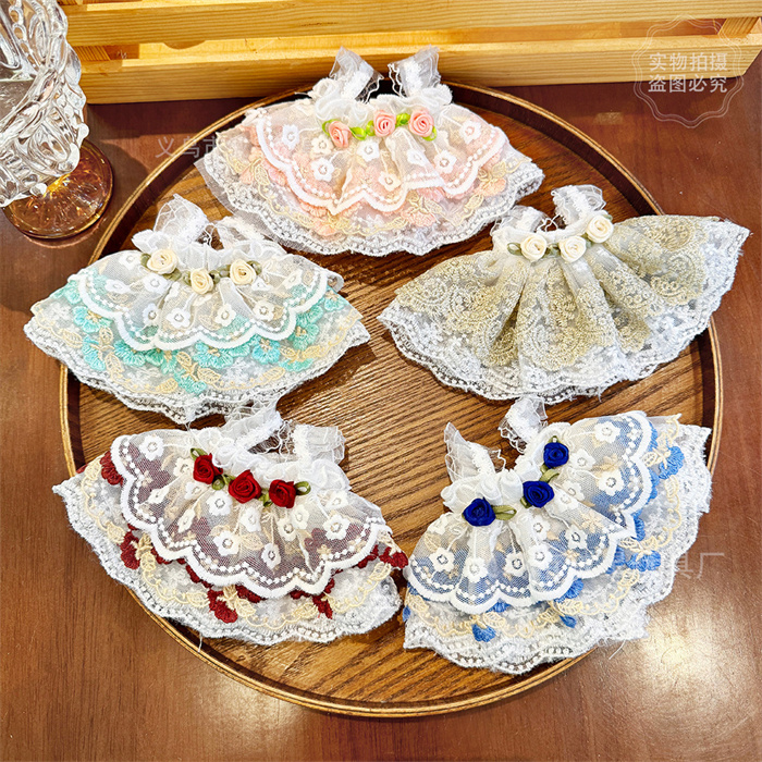 新作【11cm-19.2cmドール用】レトロ風 レース＆チュールスカート 着せ替え衣装 人形服
