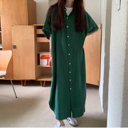 今季マストバイ INS 新作　おしゃれ  韓国ファッション  カジュアル系 シャツワンピース　可愛いゆったり