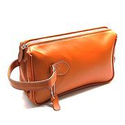 ROYAL　牛革スムース　ヴィンテージ調加工　大容量収納　ミニダレス型　セカンドバッグ　LI-2153　茶