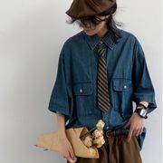 トップス シャツ カジュアルシャツ デニムシャツ 半袖 上着 メンズ