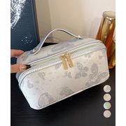 【日本倉庫即納】 刺しゅう入りメイクポーチ横型コスメバッグ