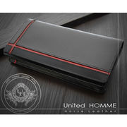 United HOMME　馬革ホースハイド　牛革カウハイド　カラーライン　ロングウォレット　UH-1074　RD