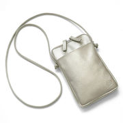 MOMO　牛革エンボス加工　大流行　ちょっとしたお出掛けに便利　ミニショルダーバッグ　AN-7162　SV