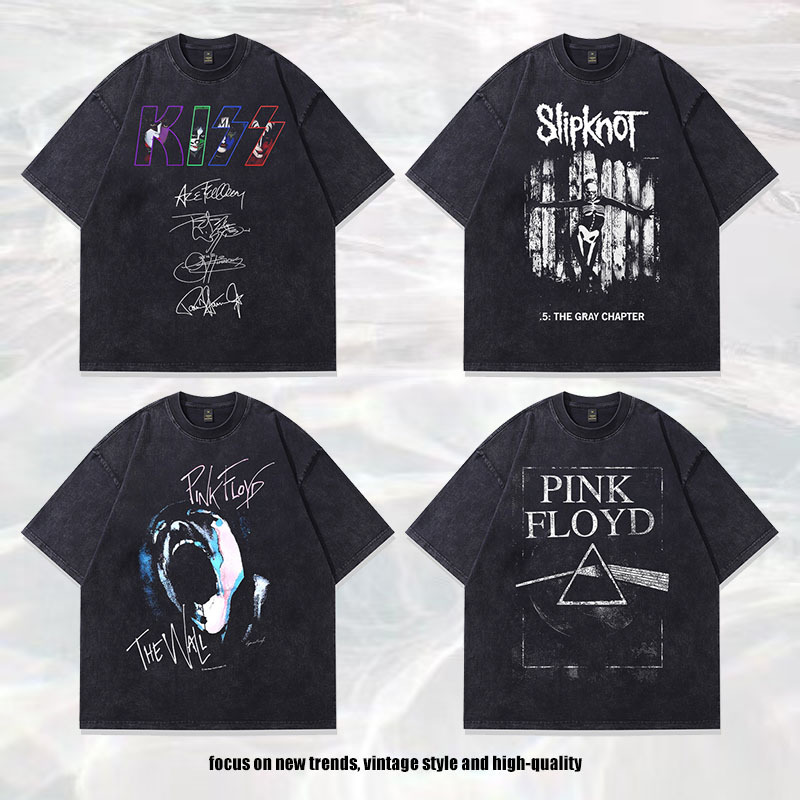 メンズ ビンテージ風 半袖Tシャツ 男女兼用 ストリート系 トップス 春夏 2025新作★全4タイプまとめ