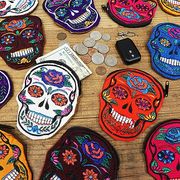 【初回送料無料】エンブロイダード スカル コイン パース EL-CPS-HIGT-77