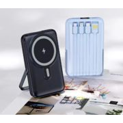 磁気吸引  スタンド  モバイルバッテリー   ケーブル付き  コンパクト  10000 mAh  モバイル電源