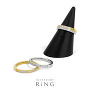 ▼MAGGIO▼スイートテンCZステンレスリング　指輪　ハーフエタニティ