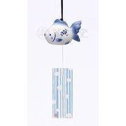 ★涼を呼ぶ置物★  暑い夏に心安らぐ「なつかし屋」【染付　風鈴(金魚)】