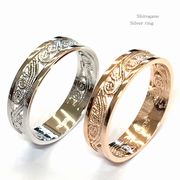 【日本製】【SILVER925】ペアリングにオススメ♪ウェーブレースリング【２色展開】/SR-2680