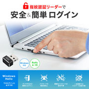 USB指紋認証リーダー（MoC搭載・Windows Hello対応）