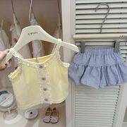 2025夏新品　CC   子供服　キッズ　トップス+キュロット　セットアップ　90-140cm