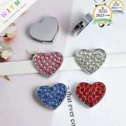 ハート形 合金パーツ 穴あり ラインストーン キーホルダーパーツ 手芸 DIY アクセサリー材料 ビーズパーツ