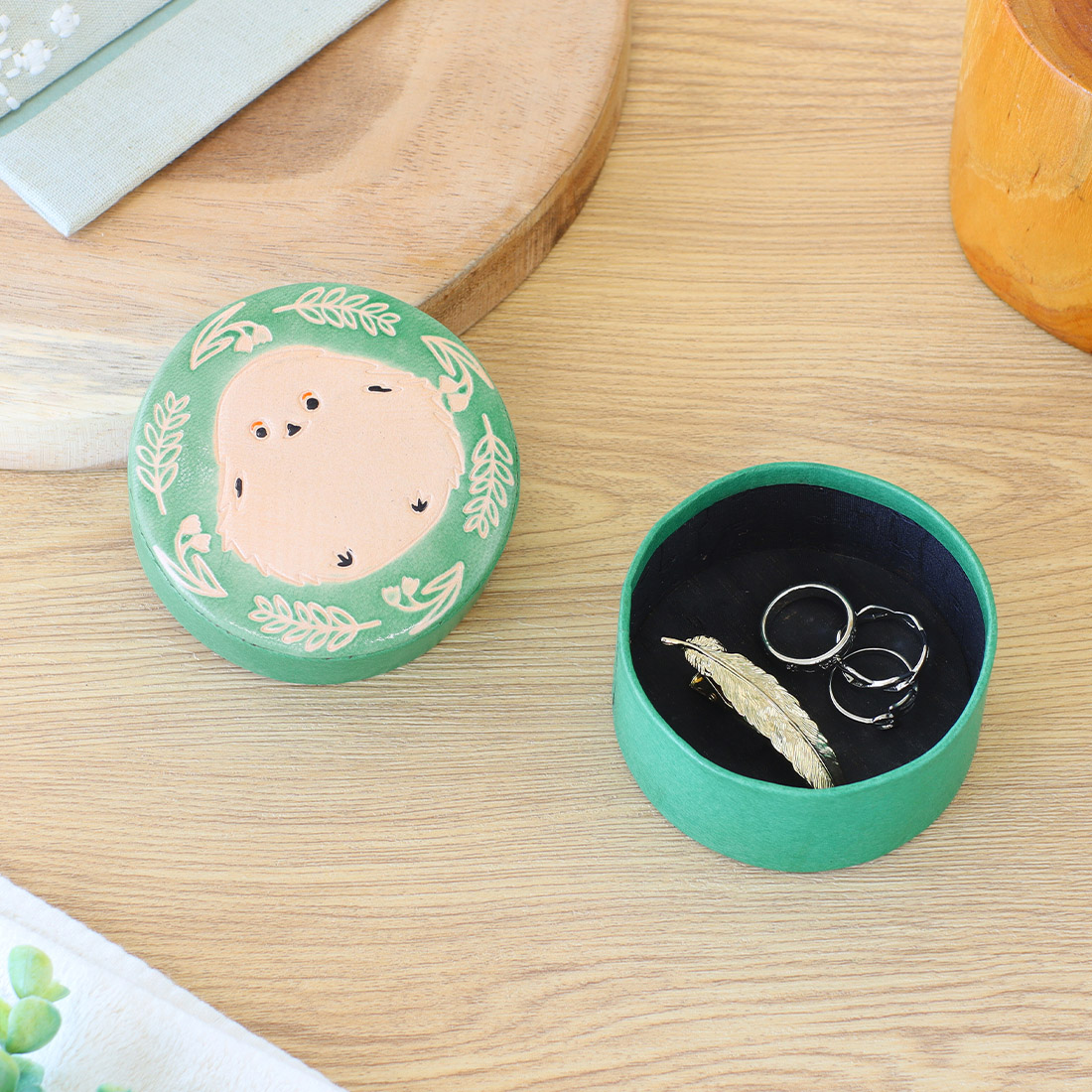 ヤンピーボックス フワフワシマエナガ[小物入れBOXヤギ革日本土産和バード鳥トリギフトプレゼント25AW]