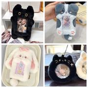 推しカード専用 クマのぬいぐるみカードケース スクールチャーム付き 韓国風 動物モチーフ収納ポーチ 10色