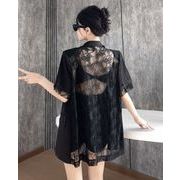 アウター スーツ レース 切り替え 透かし シースルー レディーストップス