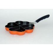 日本製 made in japan しあわせを呼ぶ四つ葉のフライパン（オレンジ） KS-2809