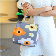 ハンドバッグ、携帯用ランチボックスバッグ、ランチ収納バッグ、大容量キャンバスバッグ