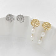 丸皿ピアス 波模様 デコボコ ポスト ピアス パーツ ハンドメイド 手芸用品 ウェーブ アクセサリーパーツ