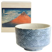 茶楽JAPAN　青海波　抹茶碗　木箱赤富士