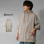 【パーカー】ヘビーウエイト スタンド ジップ ポンチョパーカー／MinoriTY
