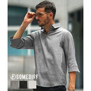 【2025年夏の新作】パナマ織り スキッパー カプリ 7分袖シャツ／SOMEDIFF