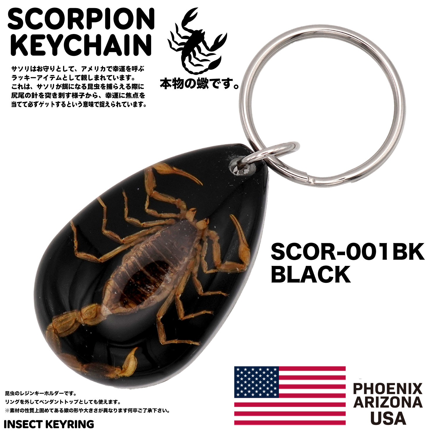 USA ARIZONA SCORPION DROP KEYCHAIN スコーピオン キーホルダー