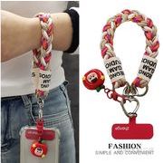 ファッション小物　スマホロープ ショルダー紐　フラワー　ファブリック