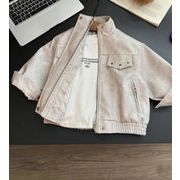 2025秋新作     男の子用トレンチコート おしゃれな赤ちゃん用無地スウェットジャケット