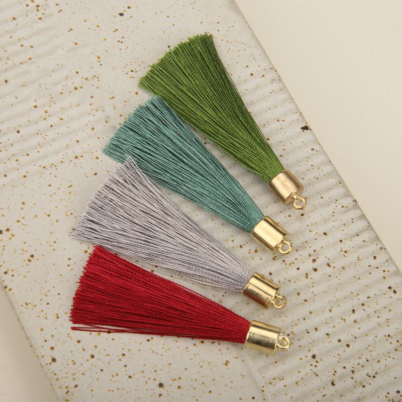 タッセルパーツ 組紐 房紐 シンプル チャーム ピアス ストラップ アクセサリーパーツ ロング フリンジ カン