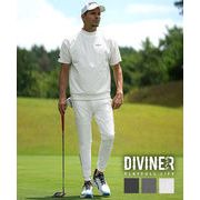 【2025年夏の新作】シャカ素材 ピステリブ半袖モックネック+ジョガーパンツ 2点セットアップ／DIVINER GOLF